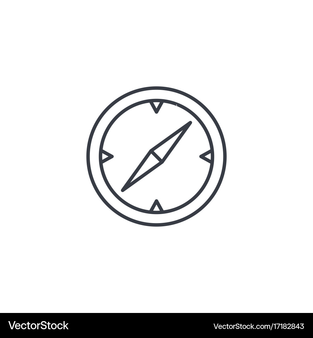Thin Line Compass Navigation Icon vector image