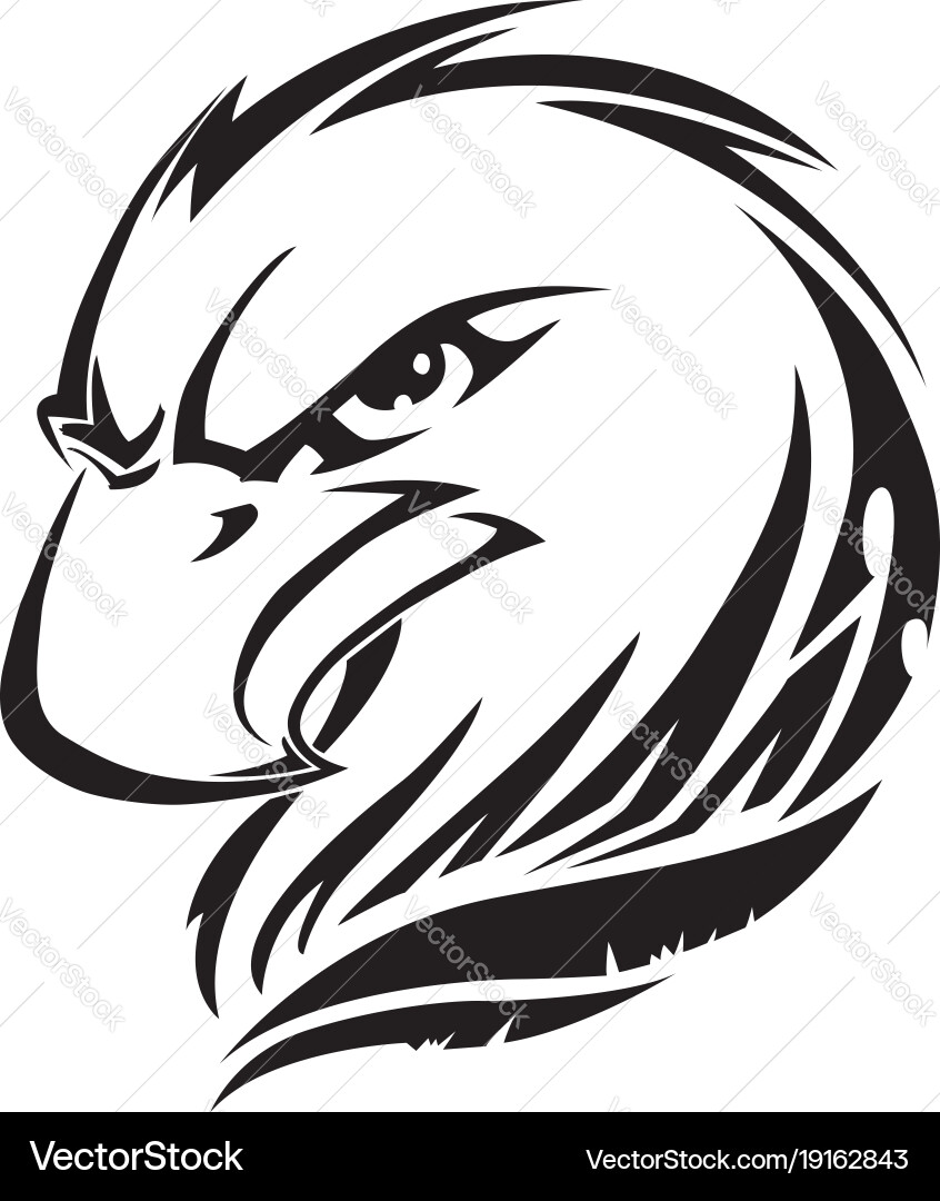 Vintage Eagle Head Tattoo Vector Image