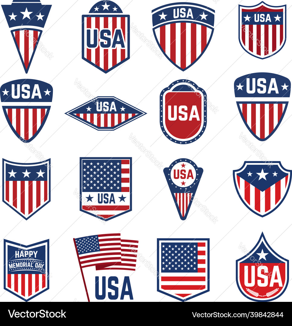 American Flag Symbols & Emblems vector image