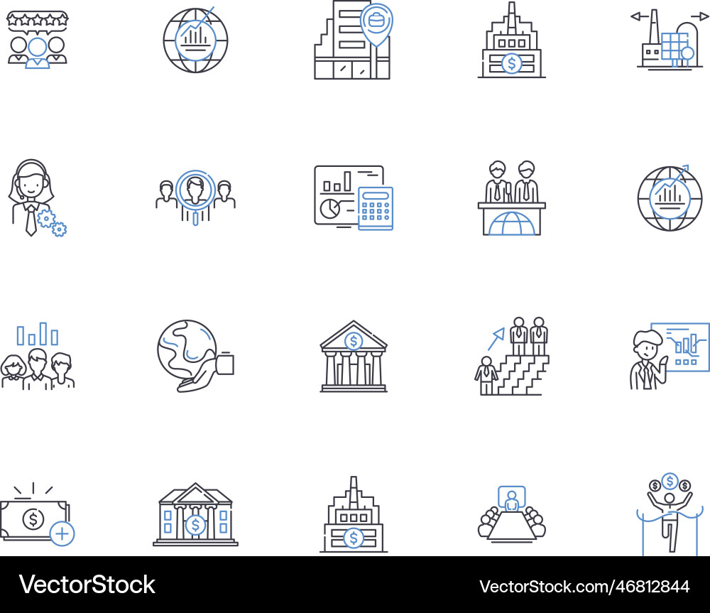 Capitalization line icons collection case proper Capitalization line icons collection case proper vector image