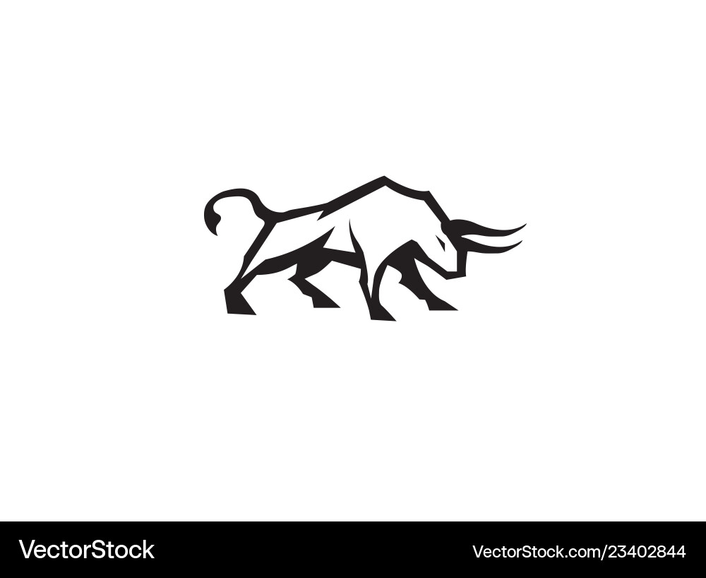 Charging Bull Buffalo Logo Vector Image