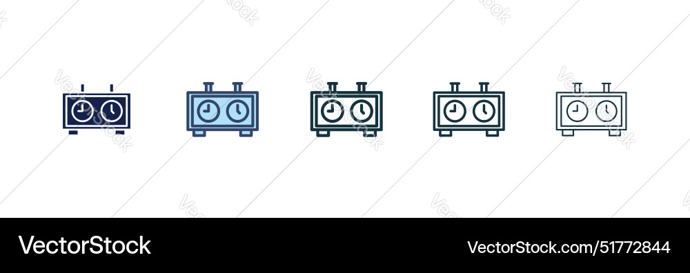 Chess clock icon set timer symbol Vector Image