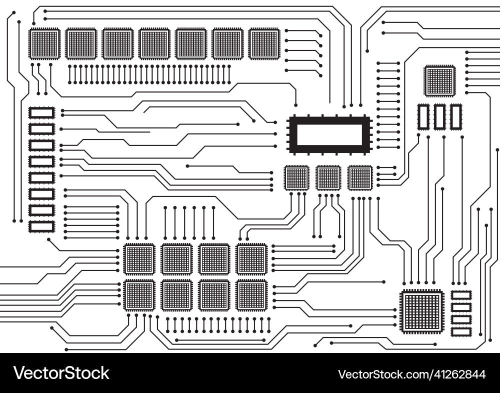 Circuit technology background with hi-tech digital Vector Image