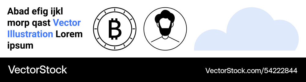 Cryptocurrency symbol user icon and cloud design Cryptocurrency symbol user icon and cloud design vector image