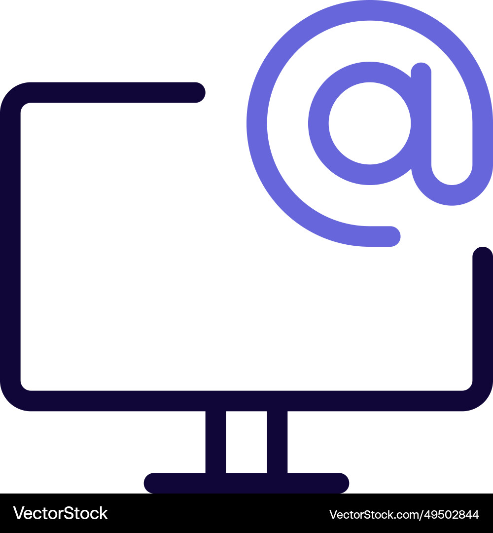 Displays the network address on monitor screen vector image