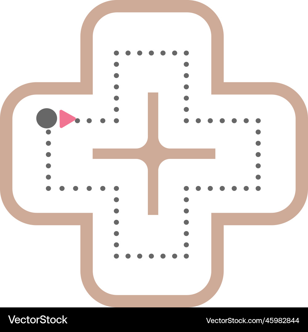 Dotted cross shape for tracing lines Dotted cross shape for tracing lines vector image