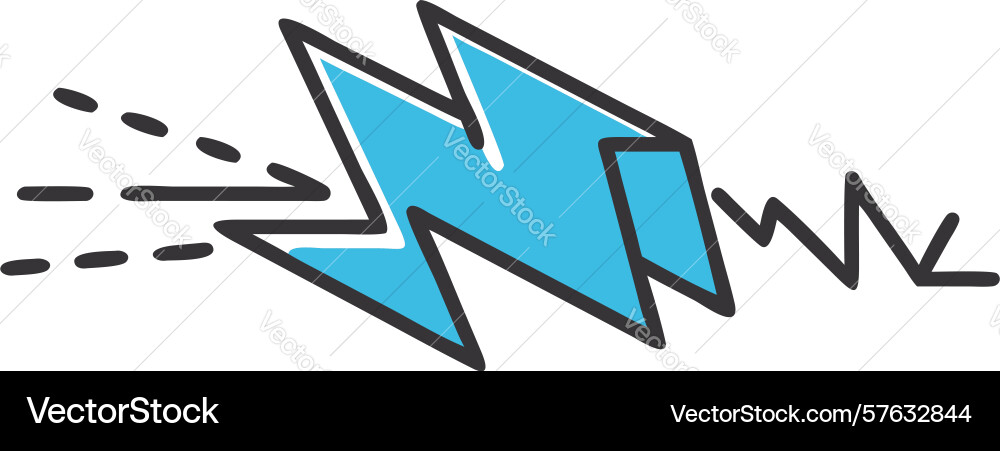 Dynamic zigzag lightning powerful abstract vector image
