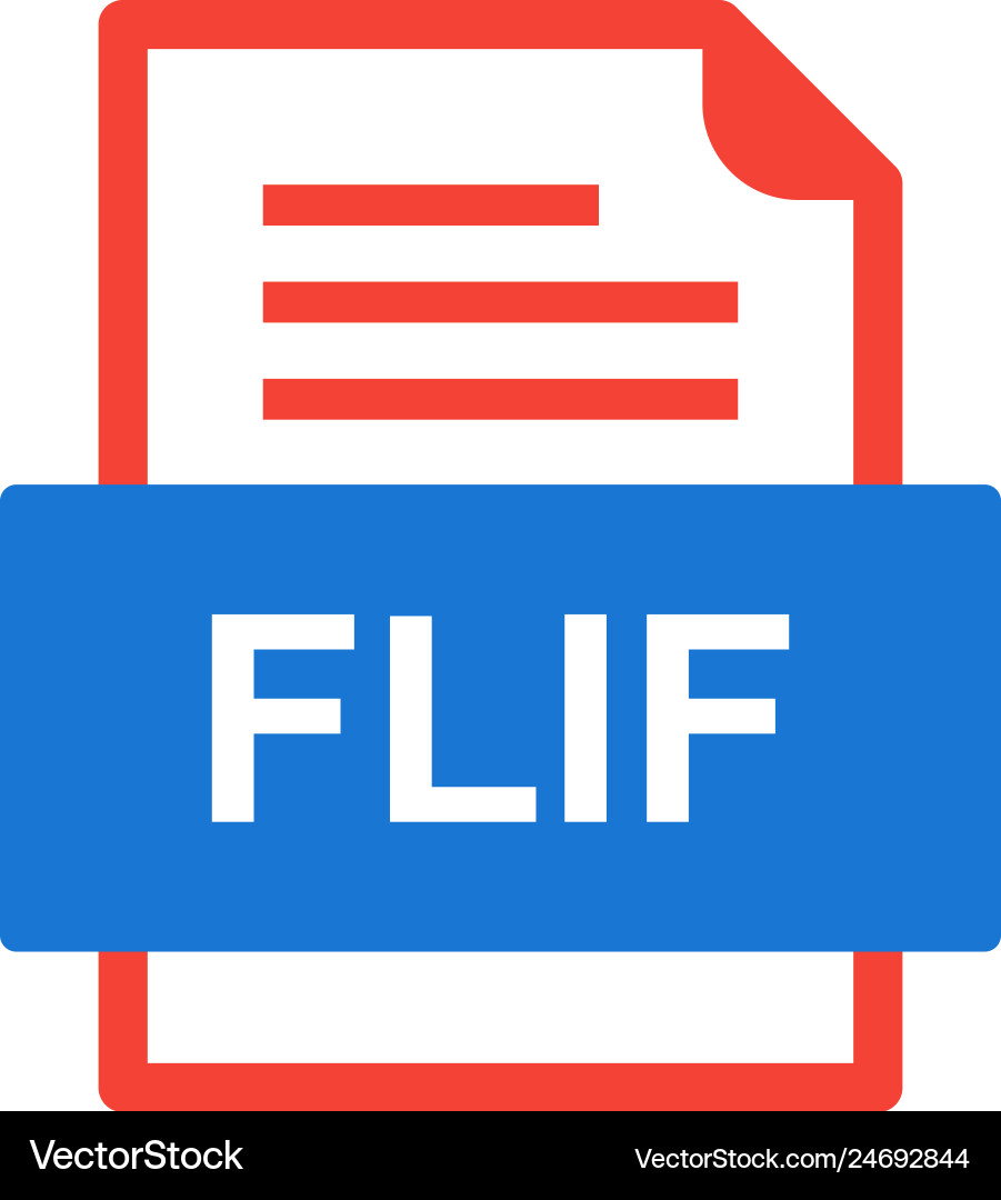Flif file document icon vector image