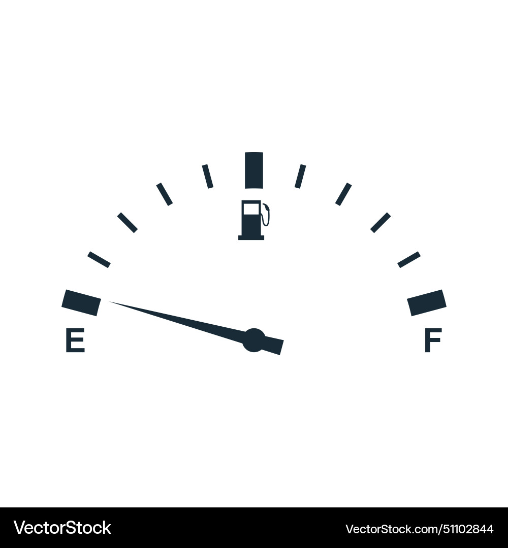Full fuel gauge indicator icon design Royalty Free Vector