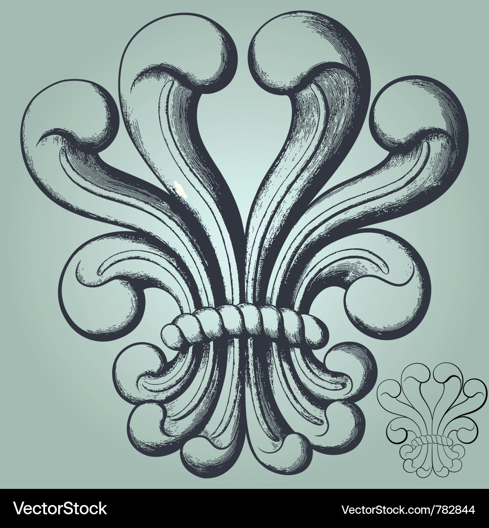 Golden Lys Flower Emblem Vector Image