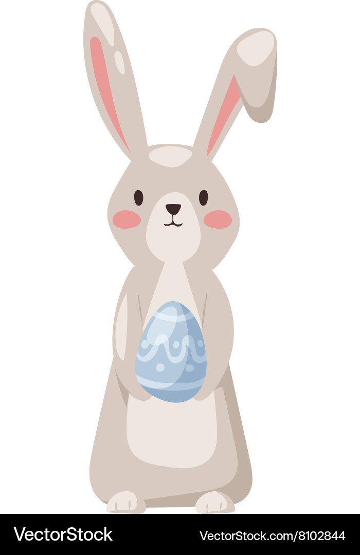 Gray easter rabbit bunny traditional symbol Vector Image