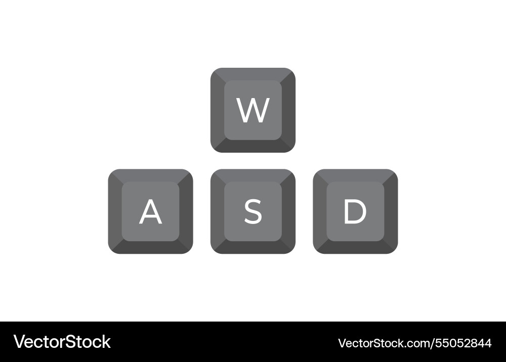 Keyboard control keys awsd in flat style vector image