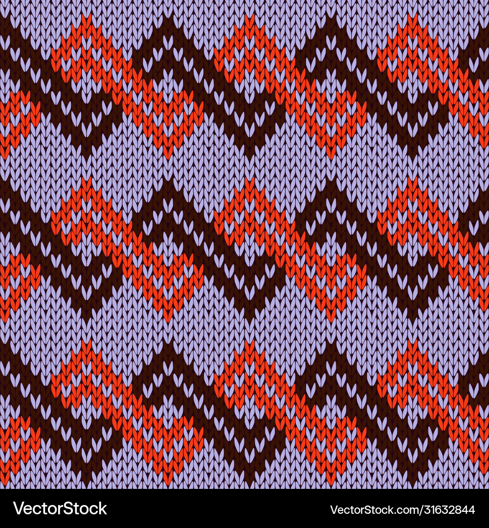 Knitted Zigzag Pattern - Violet Red vector image