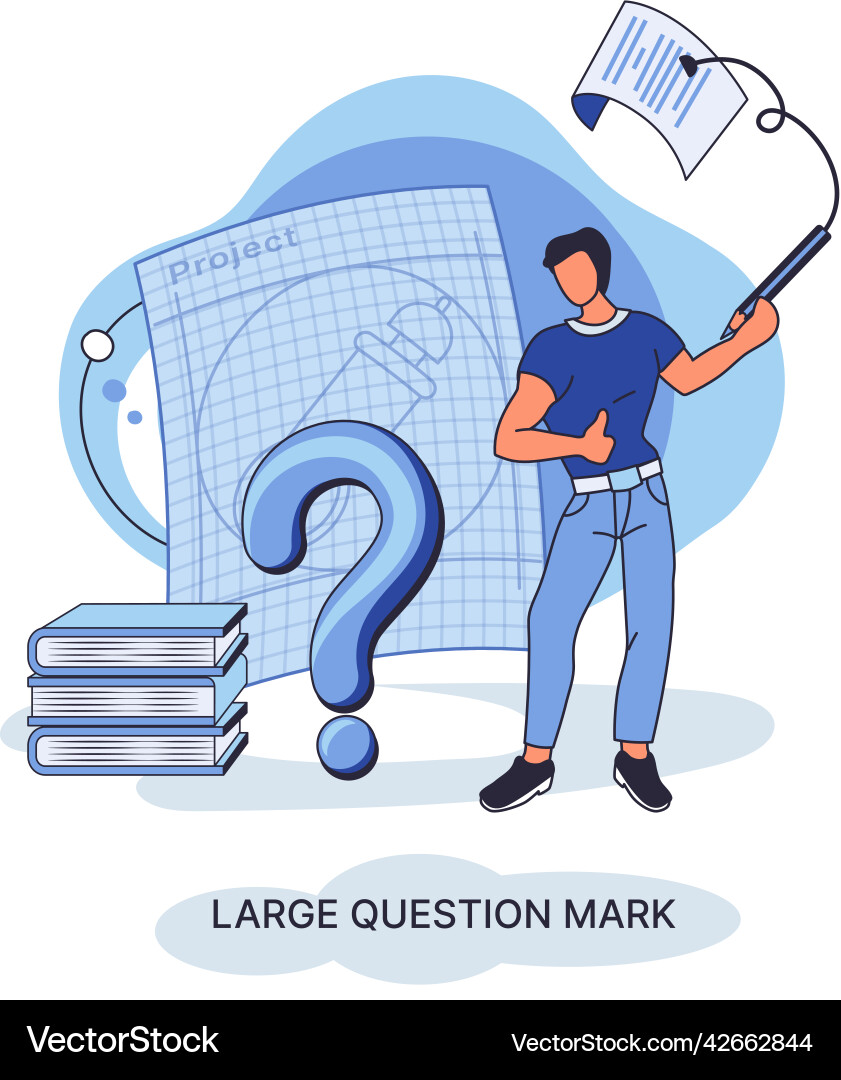 Ladge question mark problem and solution concept Ladge question mark problem and solution concept vector image