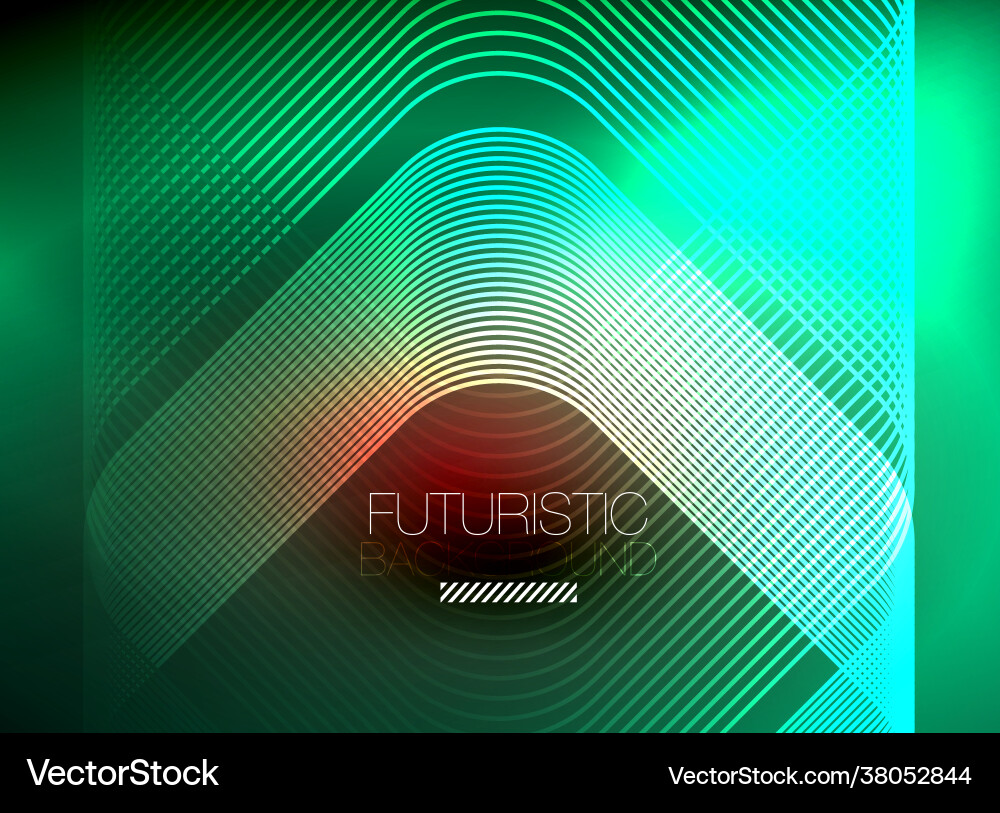 Neon color square shape lines abstract background vector image