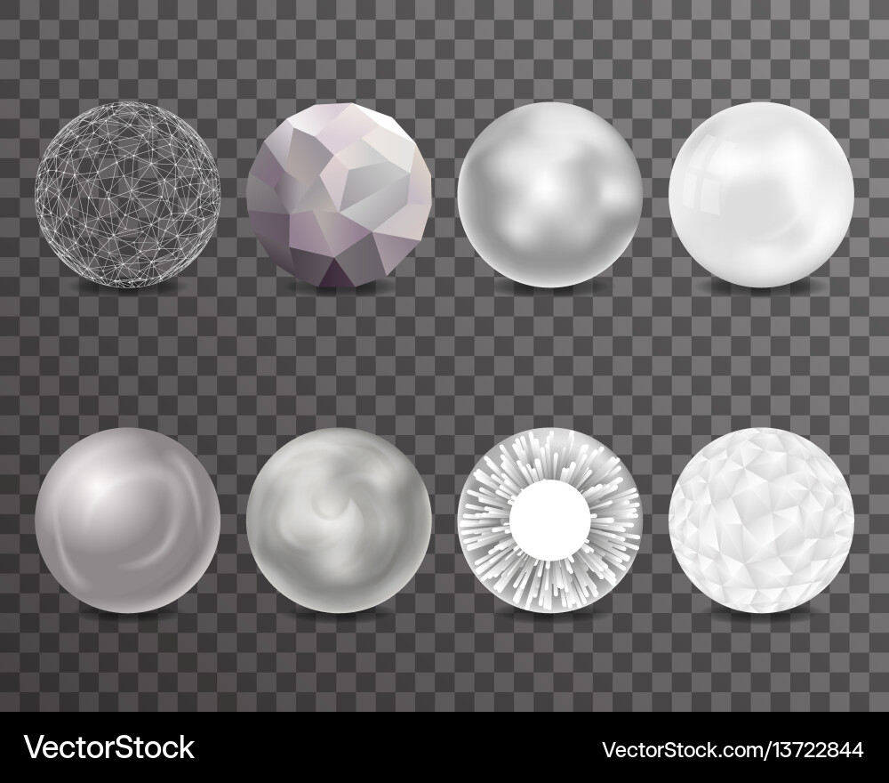 Polygonal Curl Balls - Abstract Set vector image