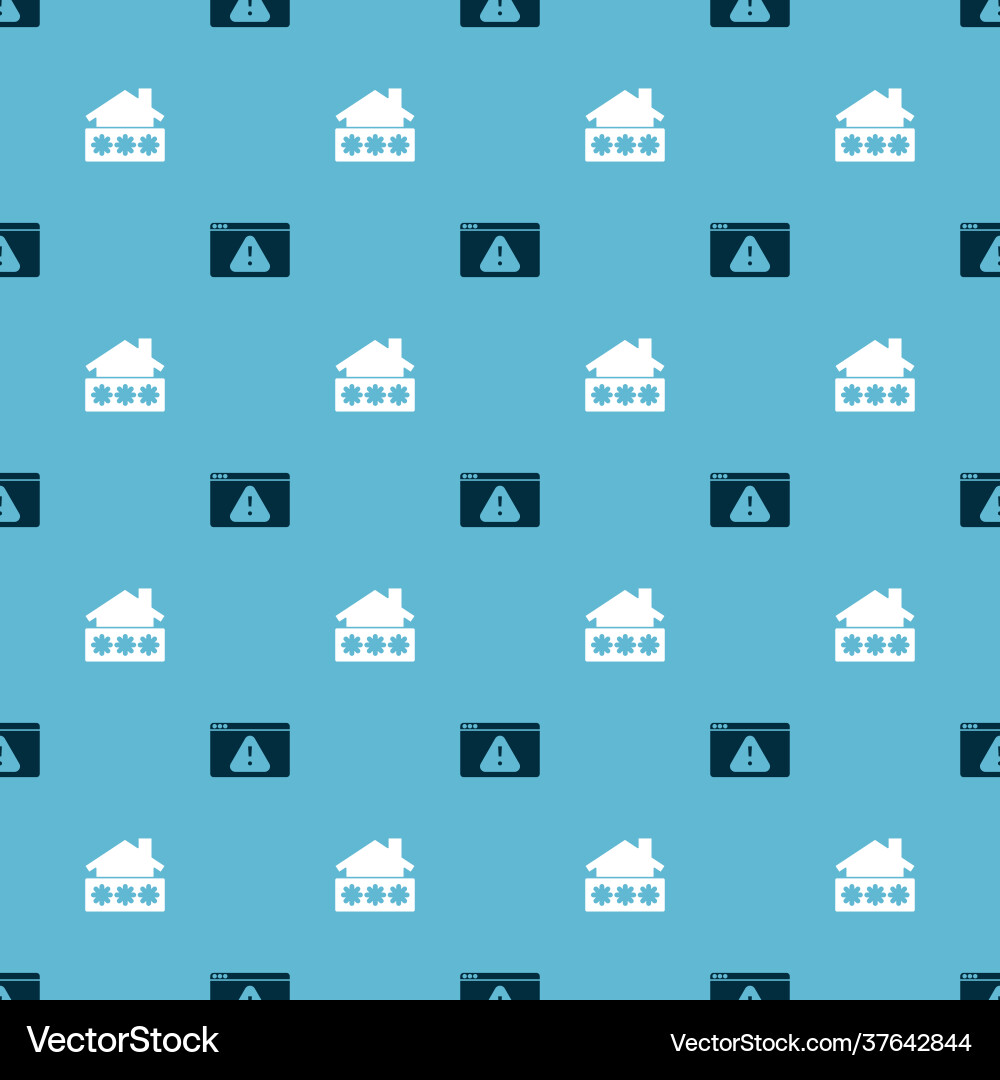 Set browser with exclamation mark and house Set browser with exclamation mark and house vector image
