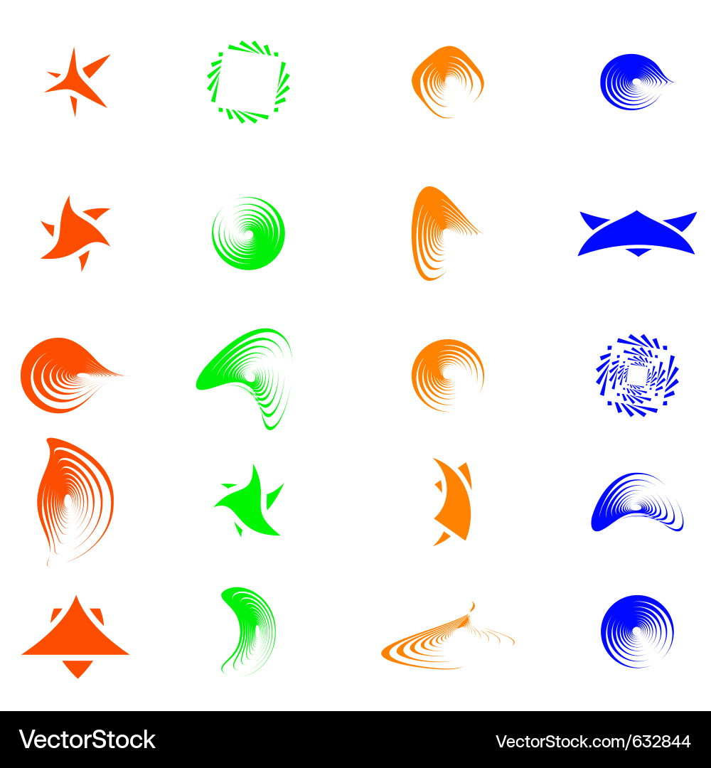 Set of color abstract symbols for design - also vector image