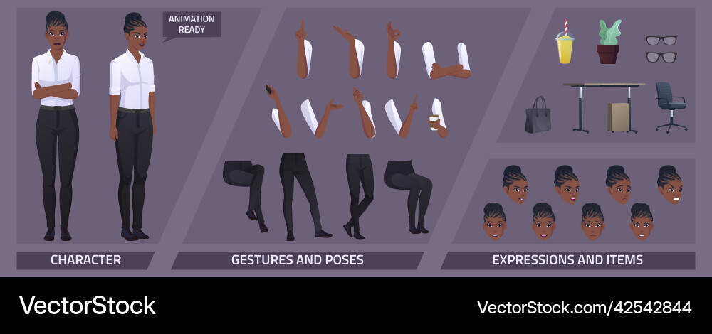 Stylized casual characters set for animation Stylized casual characters set for animation vector image