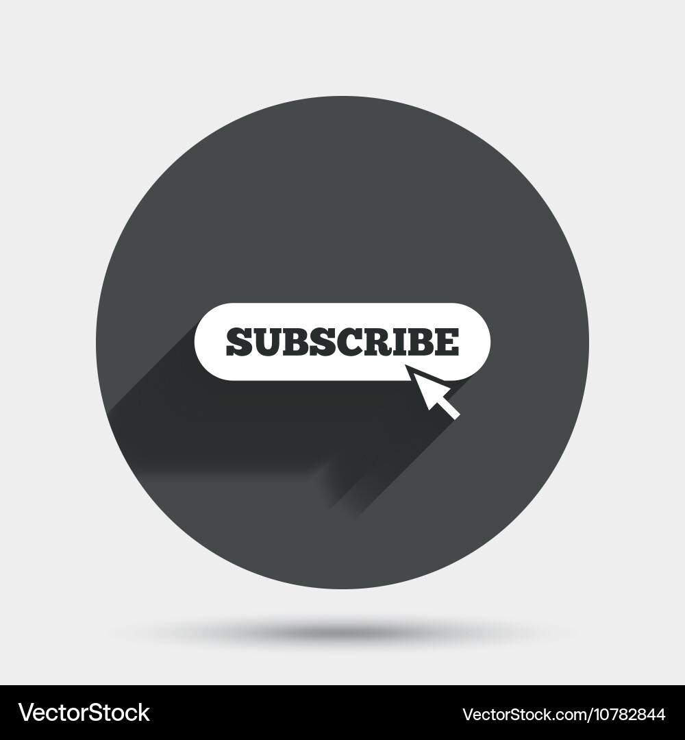 Subscribe with cursor pointer icon membership vector image