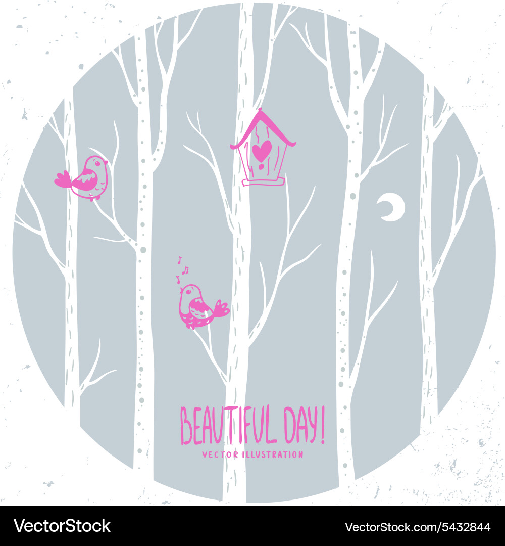 Tree in the frame Vector Image
