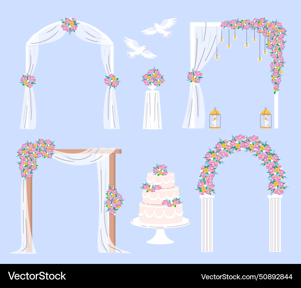 Wedding Elements Set Royalty Free Vector Image