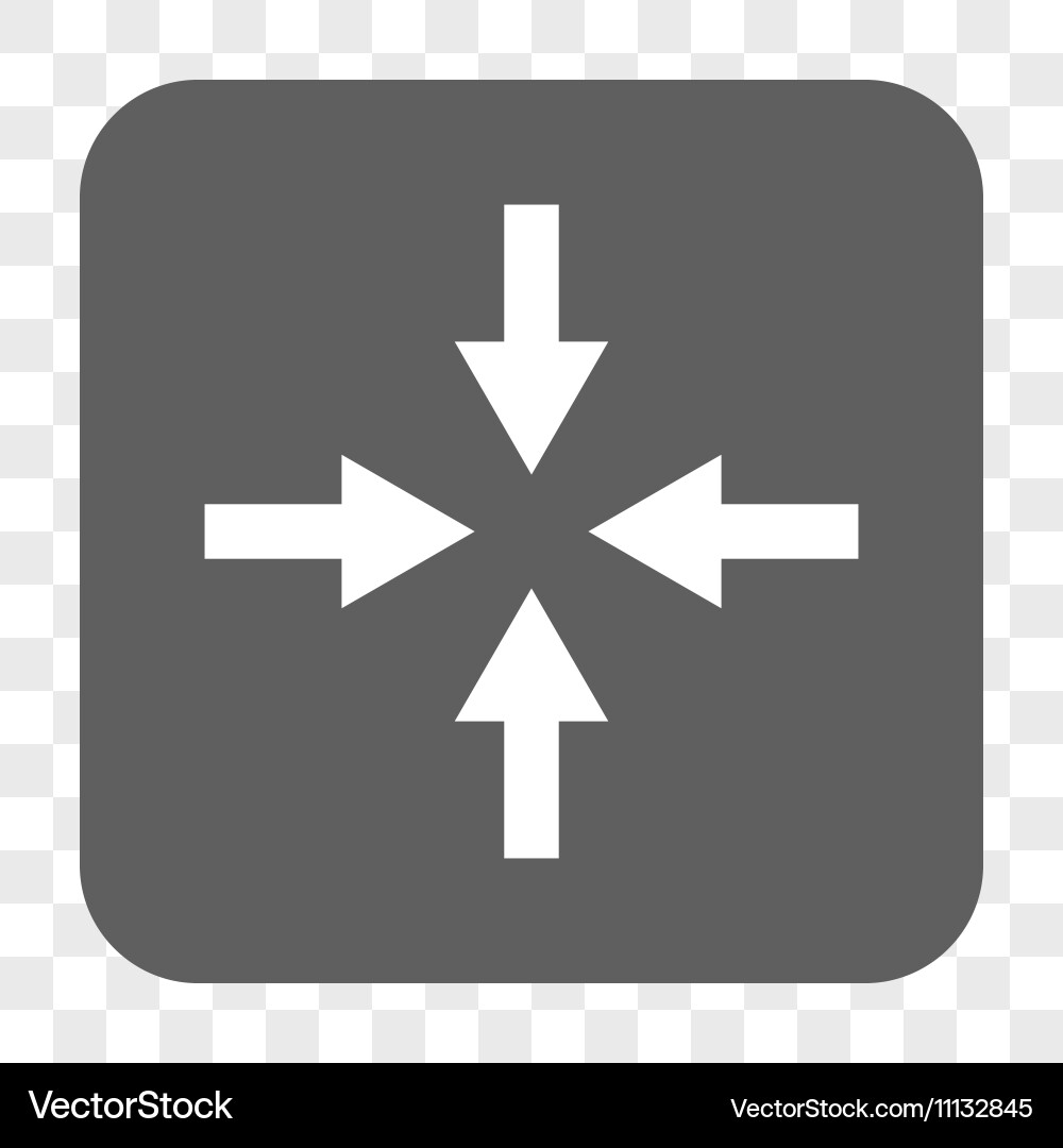 Compress arrows rounded square button vector image