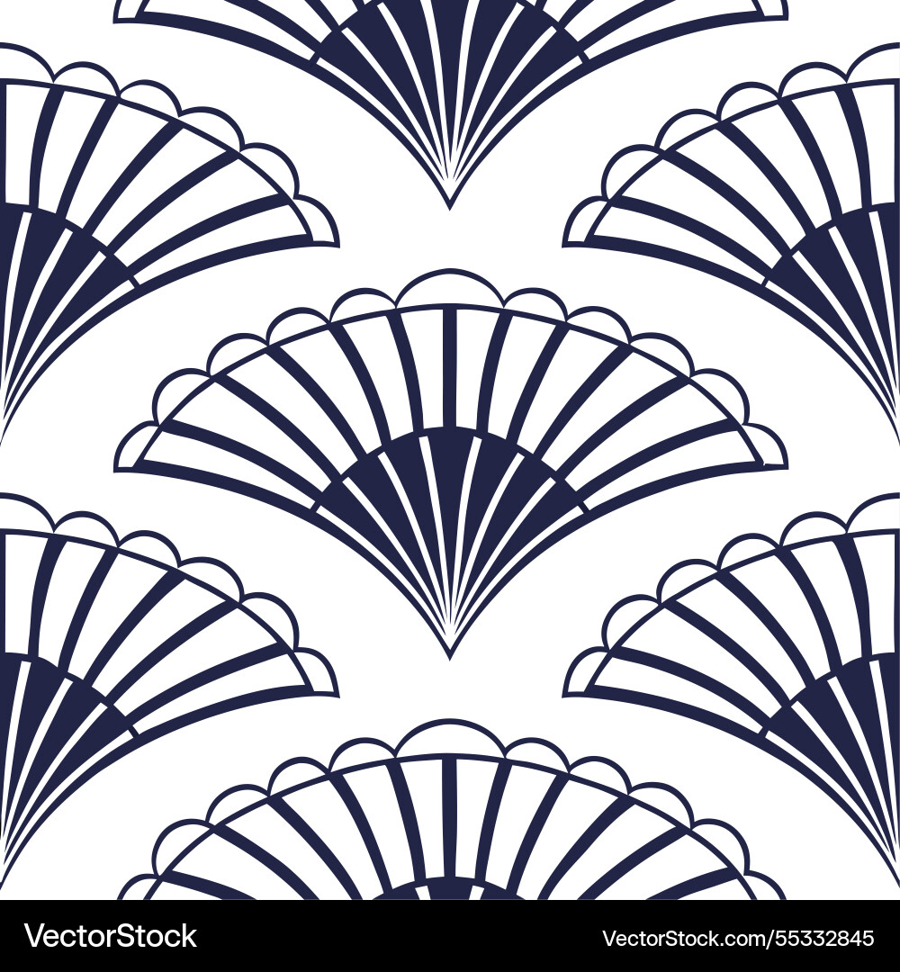 Create a seamless pattern featuring fan shaped Create a seamless pattern featuring fan shaped Vector Image