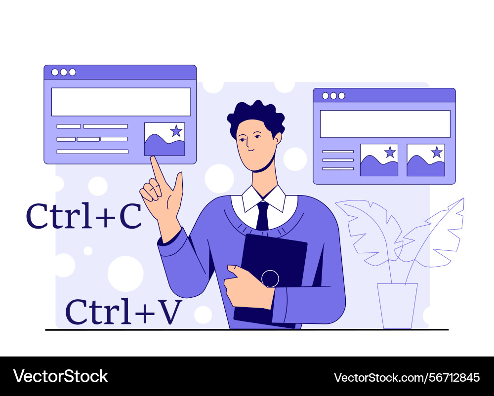Ctrl c and v concept Ctrl c and v concept vector image