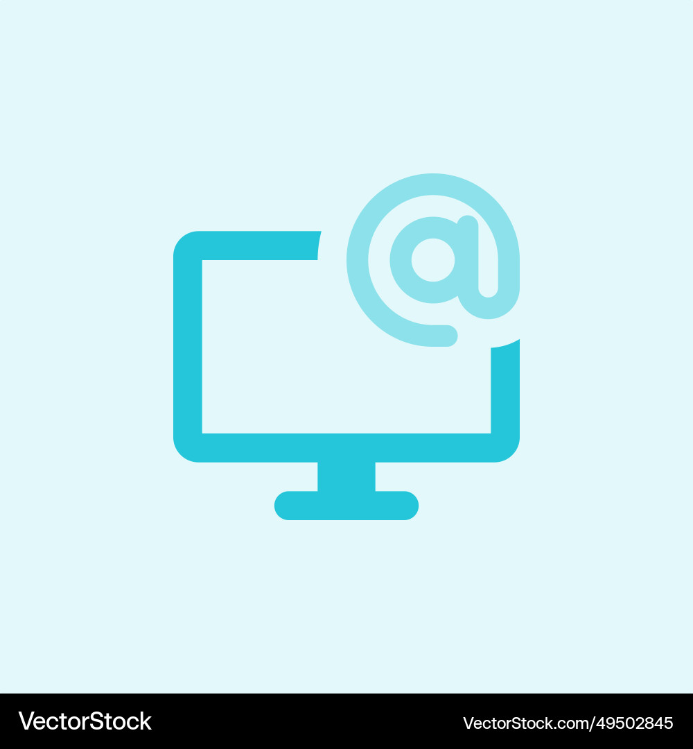 Displays the network address on monitor screen vector image