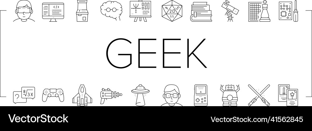 Geek nerd and gamer collection icons set Geek nerd and gamer collection icons set Vector Image