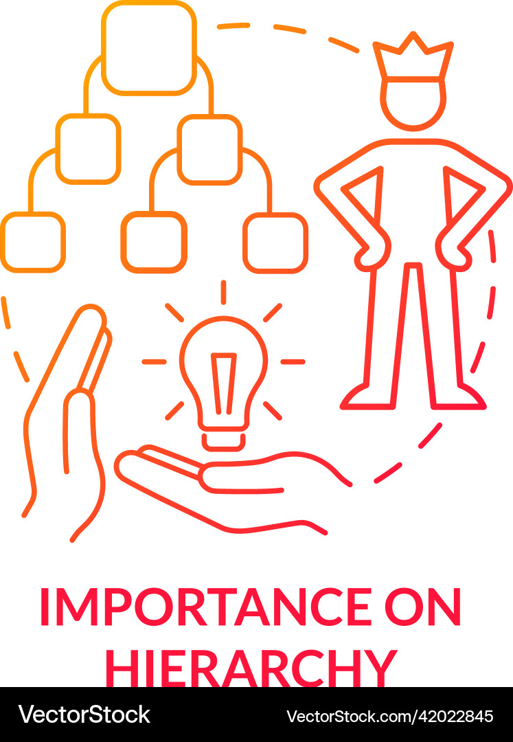 Importance on hierarchy red gradient concept icon vector image
