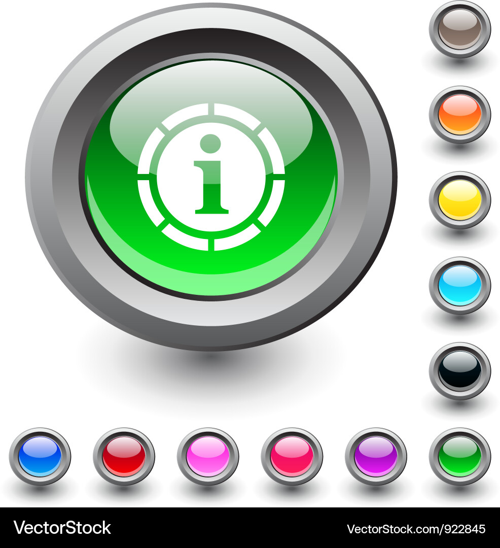 Information round button vector image