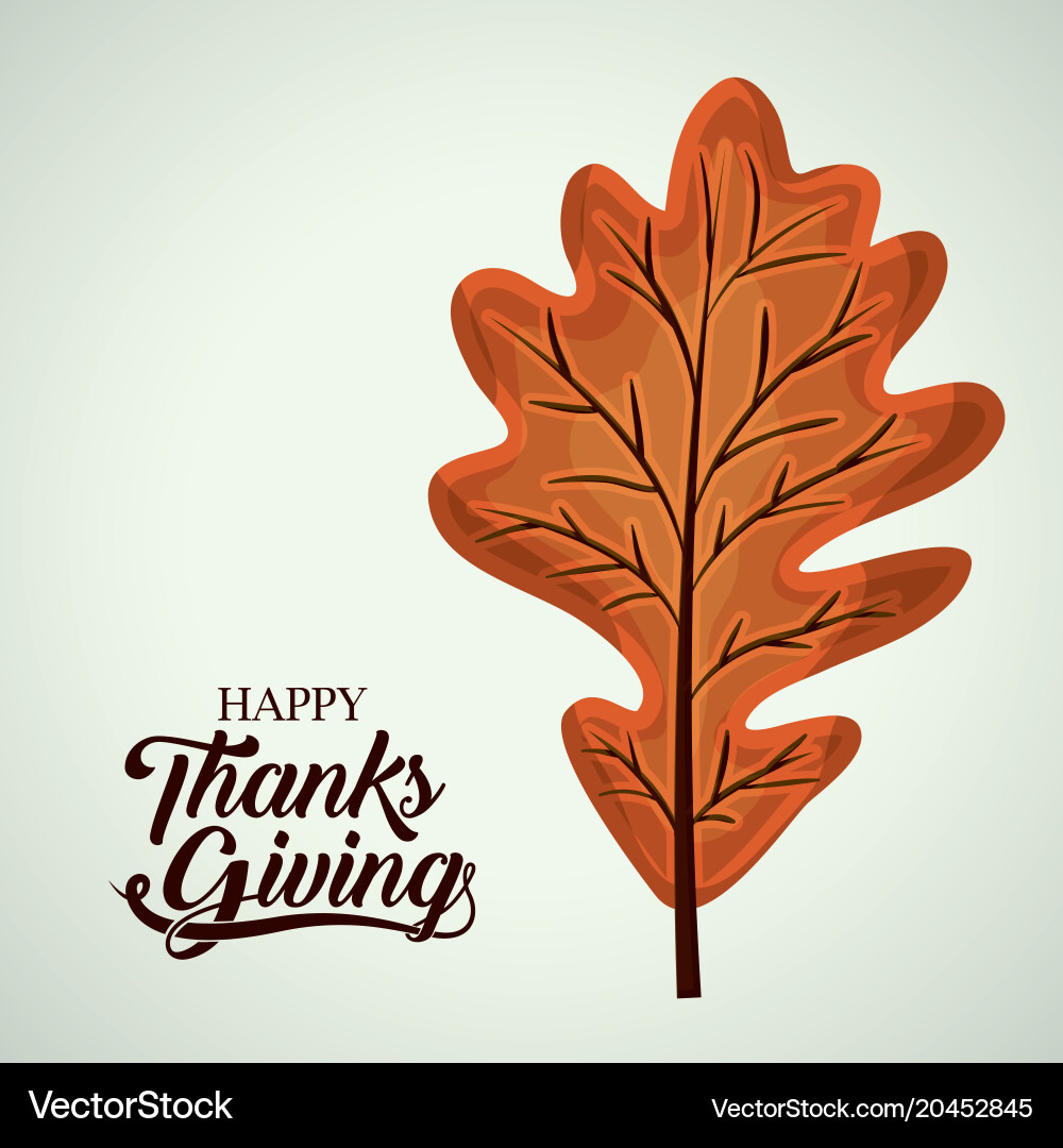 Leaf of thanks given design Vector Image