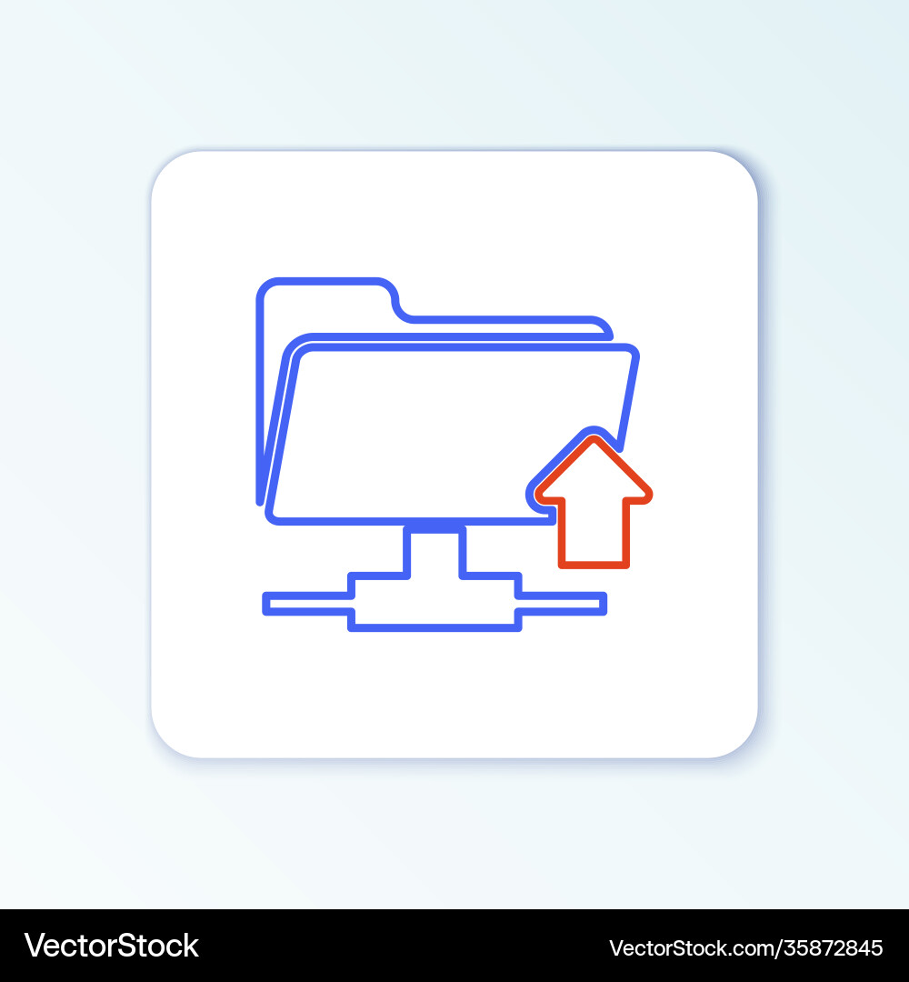 Line ftp folder upload icon isolated on white Line ftp folder upload icon isolated on white vector image