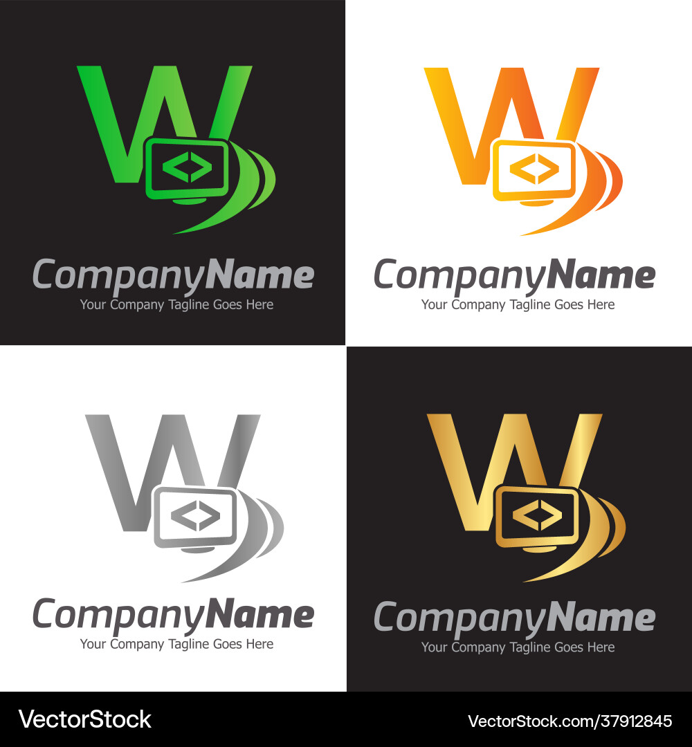 Programming code and computer monitor logo vector image