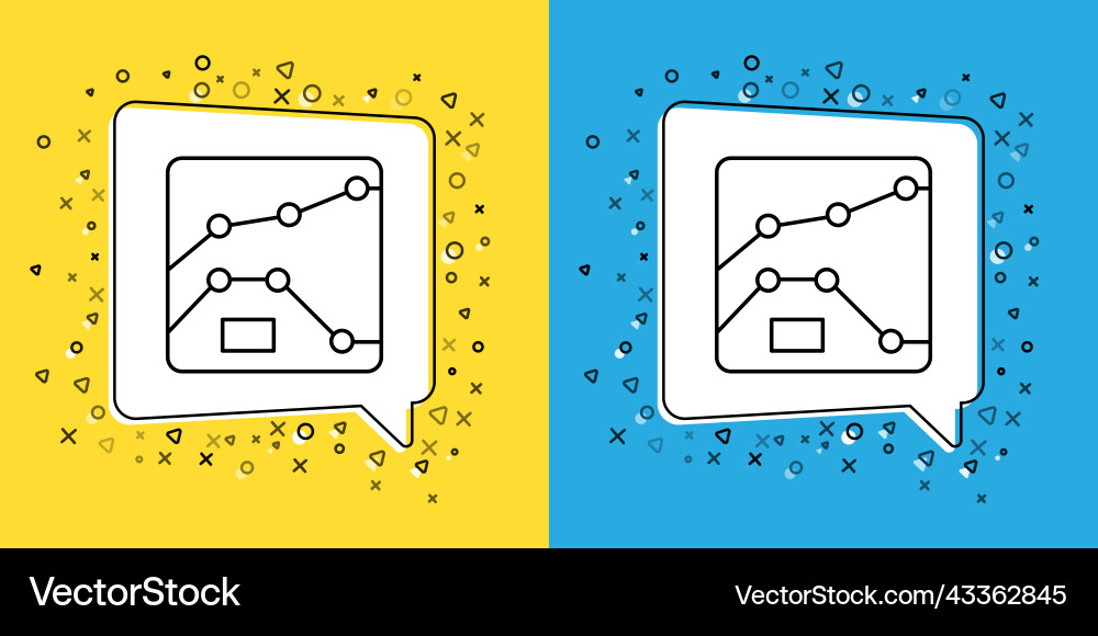 Set line graph schedule chart diagram Vector Image