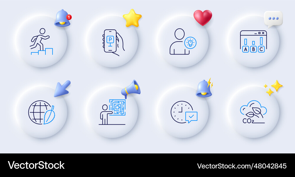 Survey results select alarm and user idea line Survey results select alarm and user idea line vector image