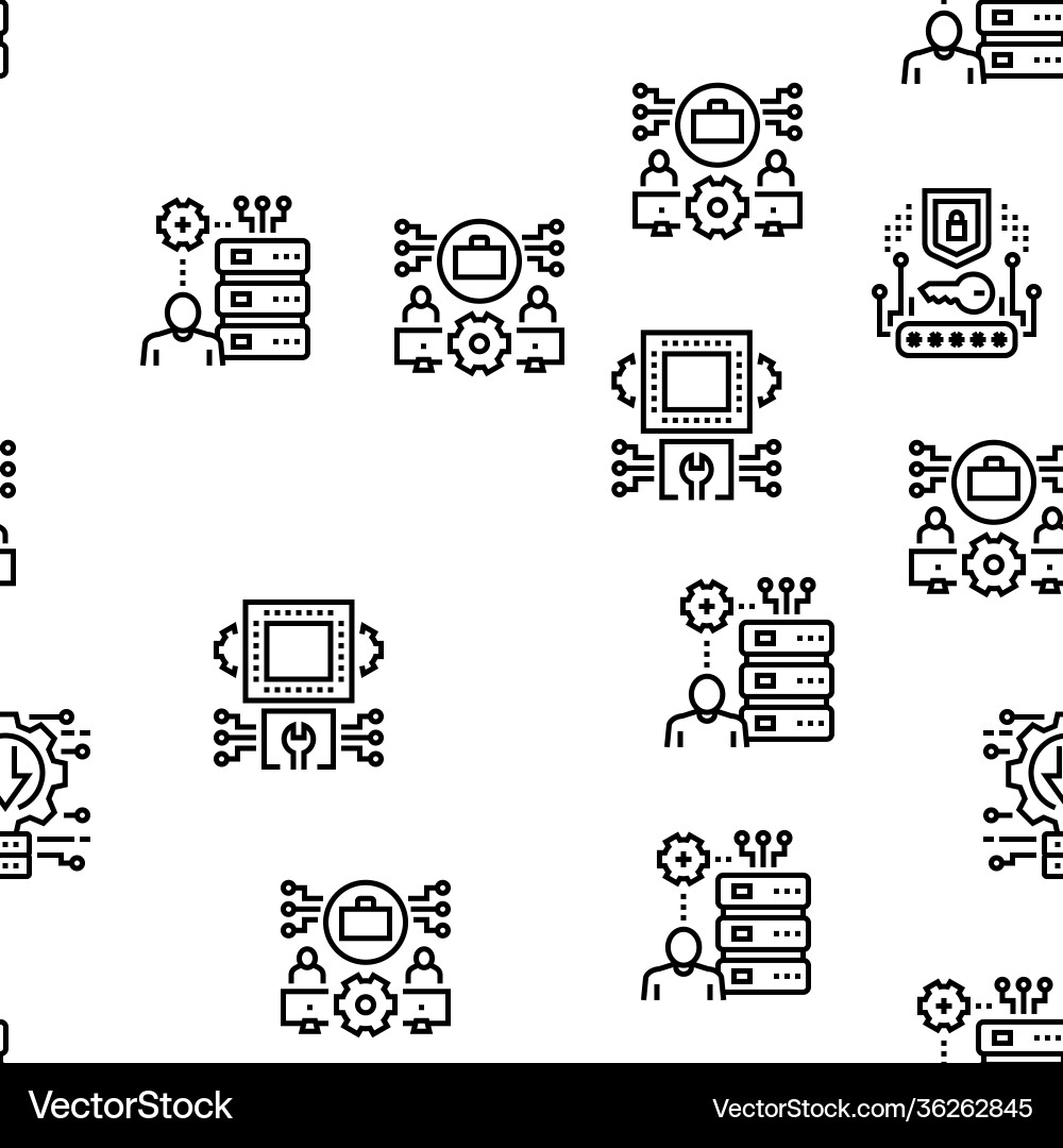 System work process seamless pattern System work process seamless pattern vector image