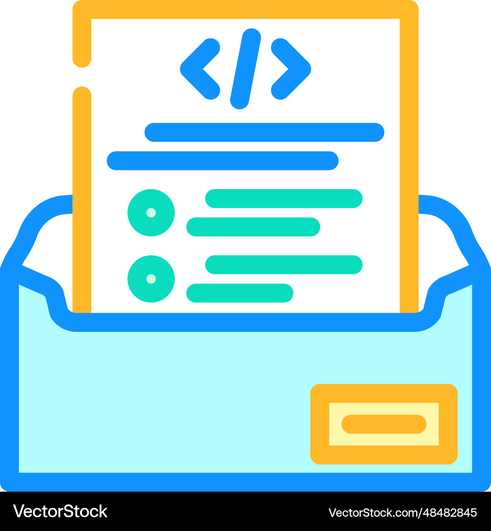 Technical writing software color icon Vector Image