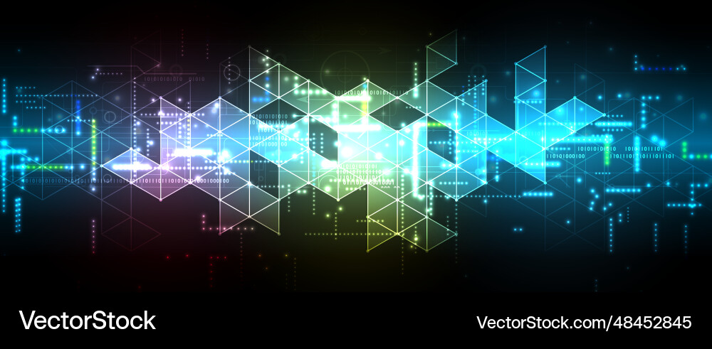 Technology banner design with hexagons abstract Technology banner design with hexagons abstract vector image