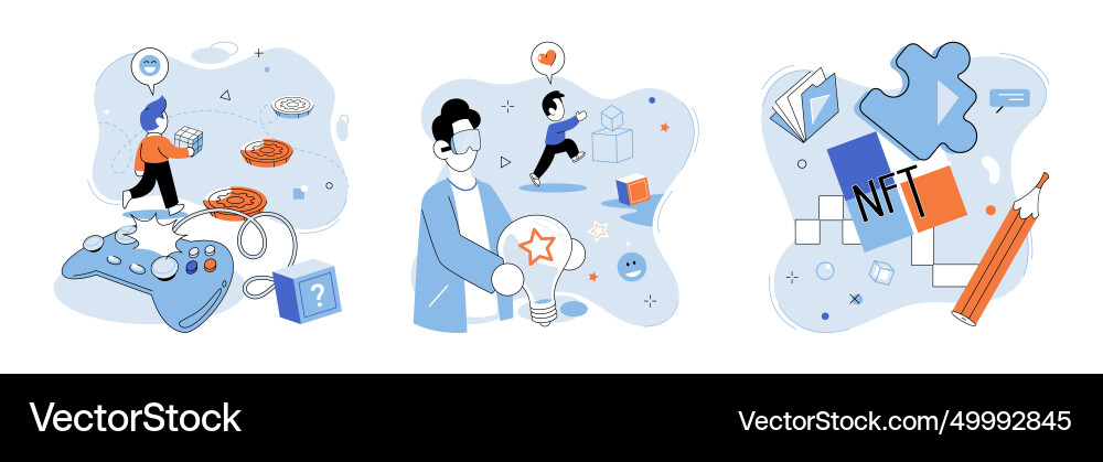 Web 3 information on blockchain is securely Web 3 information on blockchain is securely vector image