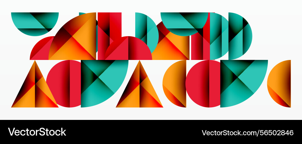 Abstract geometric shapes form colorful text Abstract geometric shapes form colorful text vector image