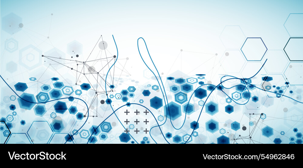 Abstract hexagon background with plexus effect Abstract hexagon background with plexus effect vector image