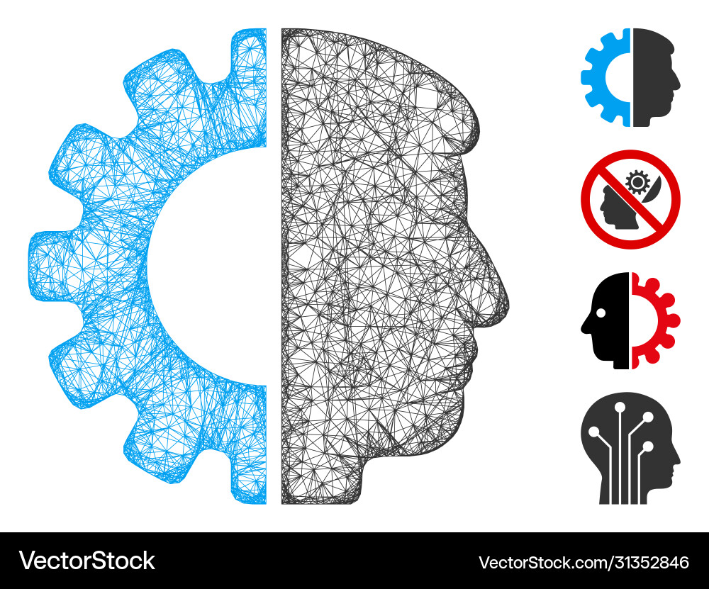 Android head web mesh Android head web mesh vector image