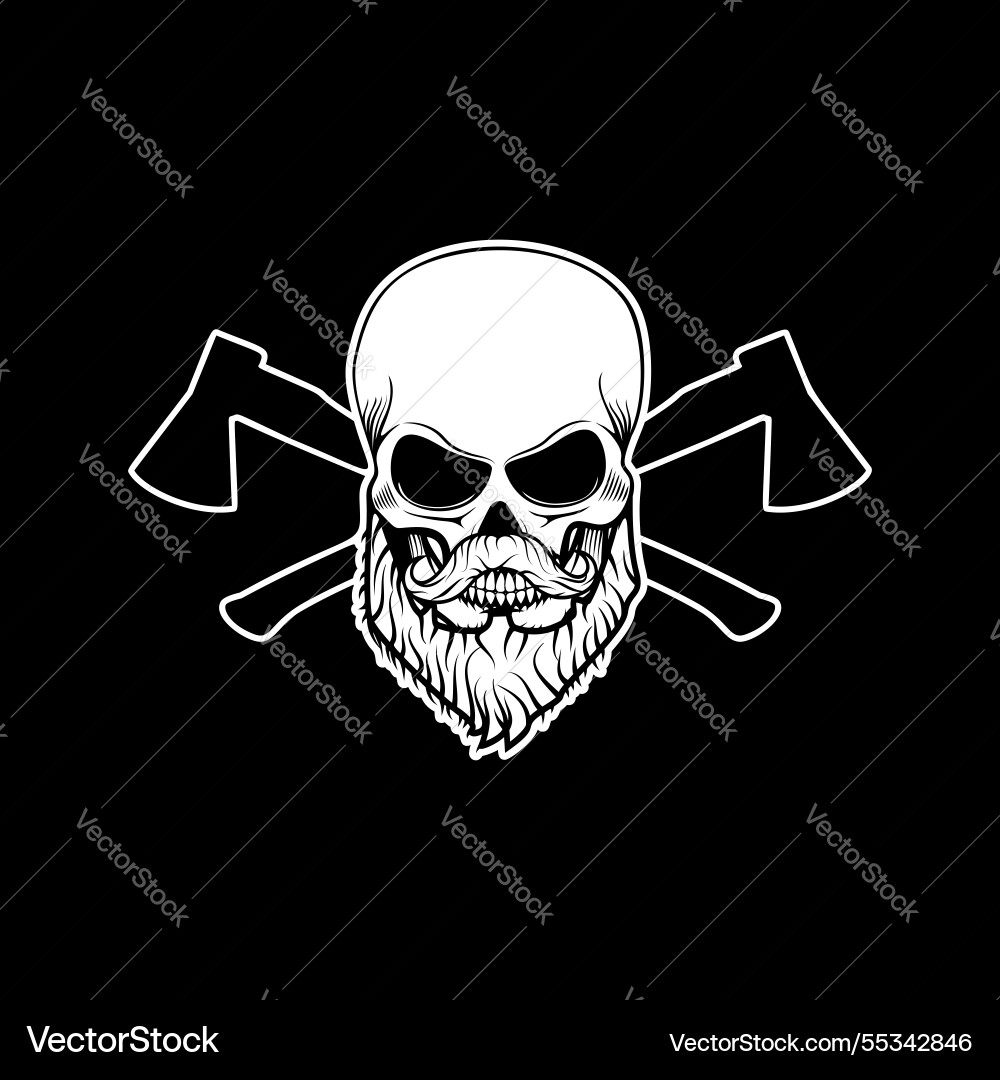 Bart Power Totenkopf mit und zwei Achsen Bart Power Totenkopf mit und zwei Achsen vektorbild