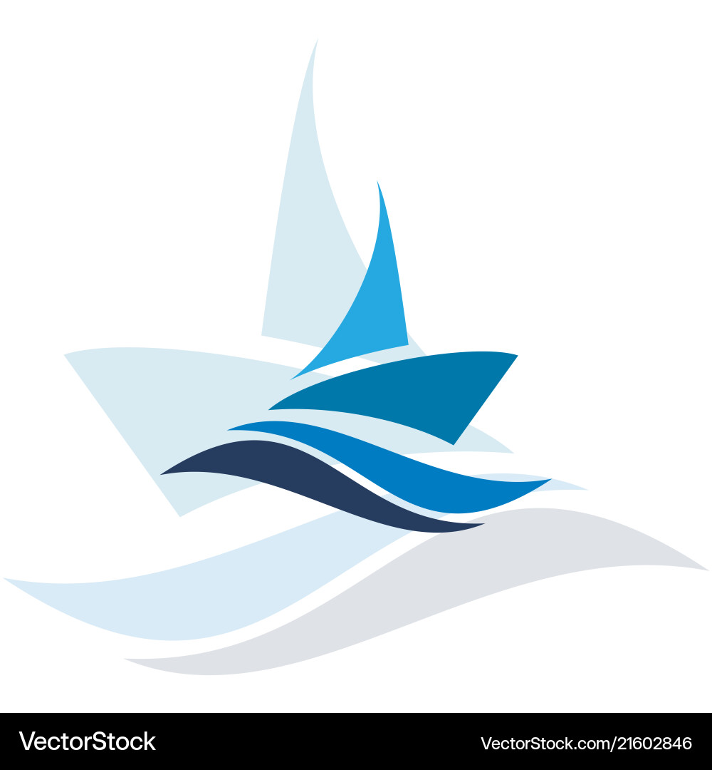 Blaues Schiff Logo Blaues Schiff Logo vektorbild