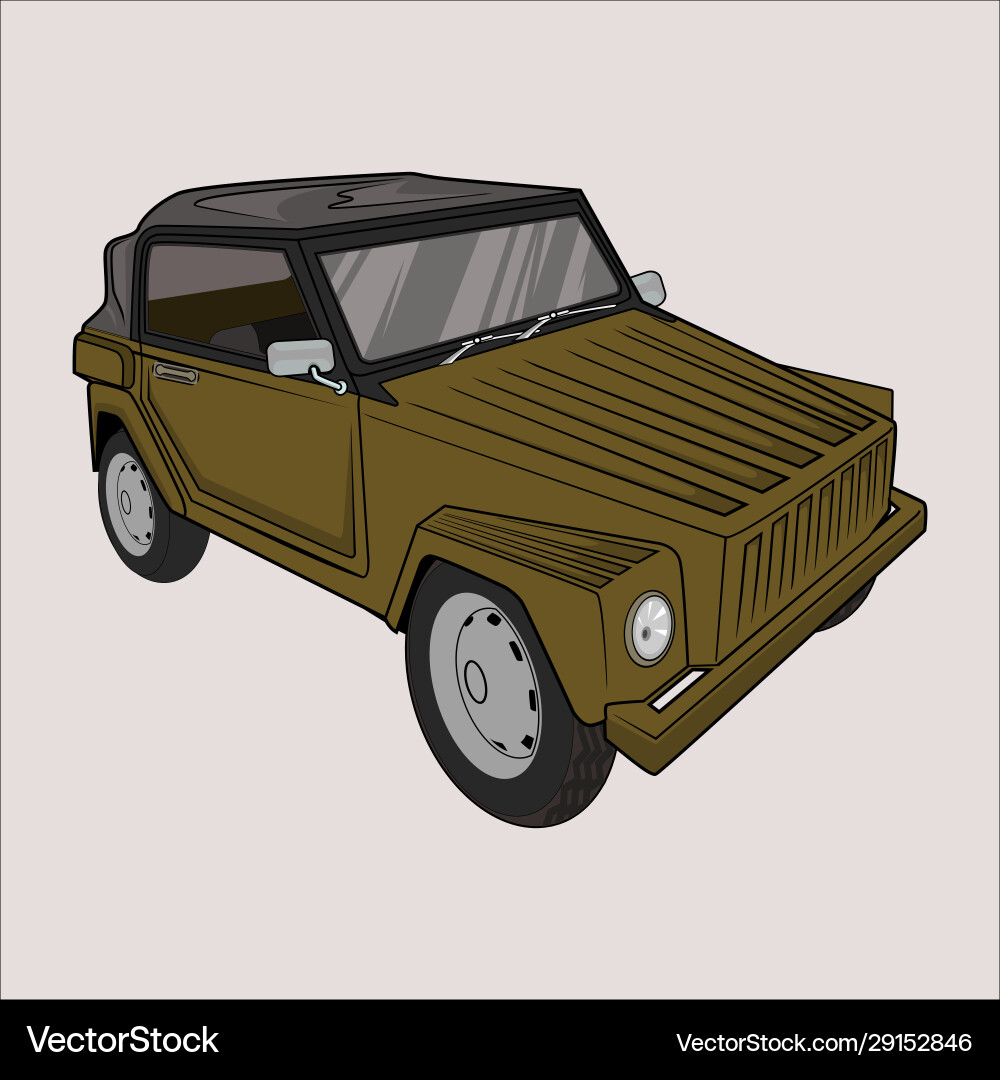 Carvolkswagen safarikurierwagen trekker Carvolkswagen safarikurierwagen trekker vector image