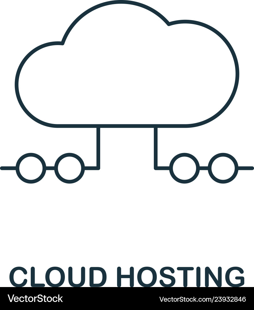 Cloud hosting outline icon thin line style from Cloud hosting outline icon thin line style from vector image