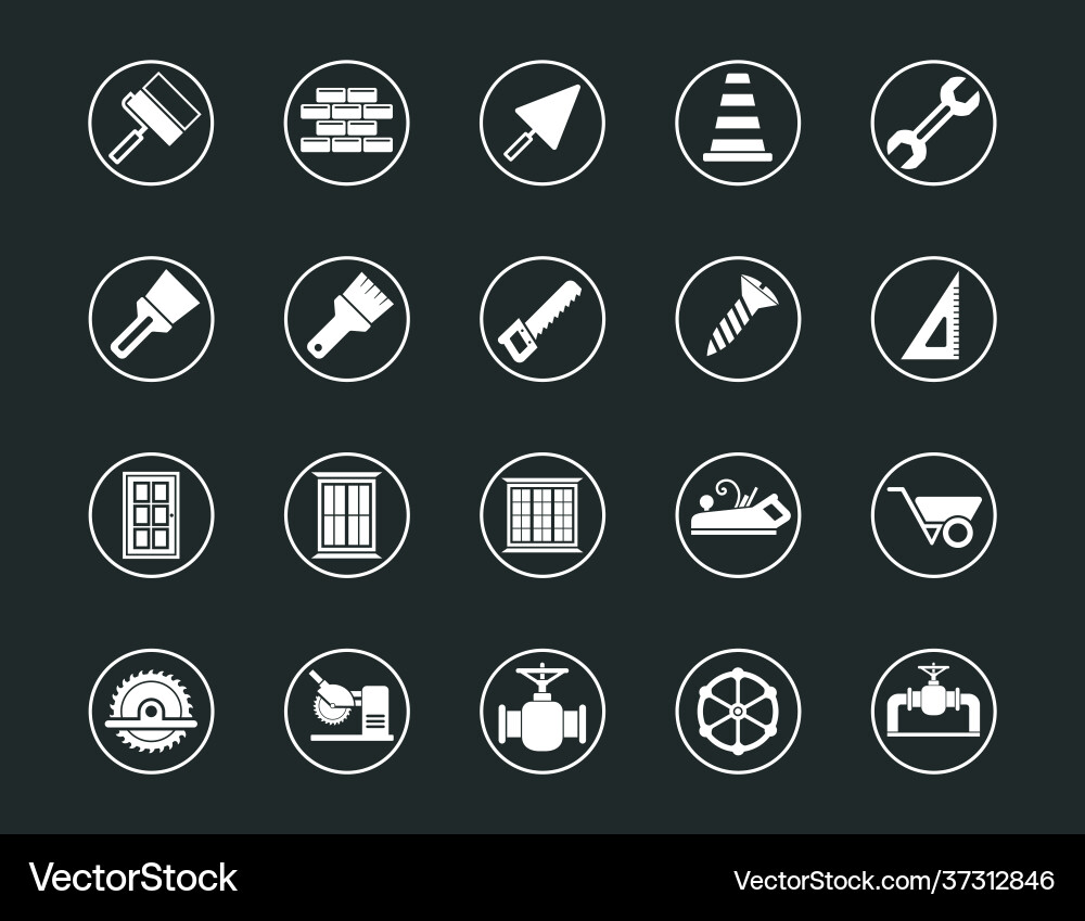 Construction set line icons with open path Construction set line icons with open path vector image